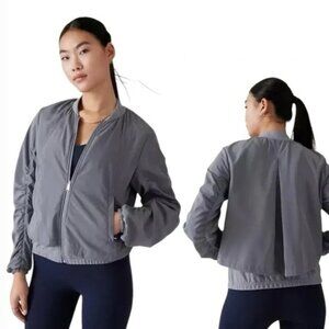 Athleta Women’s Wayfarer Bomber Jacket Coastline Blue size large